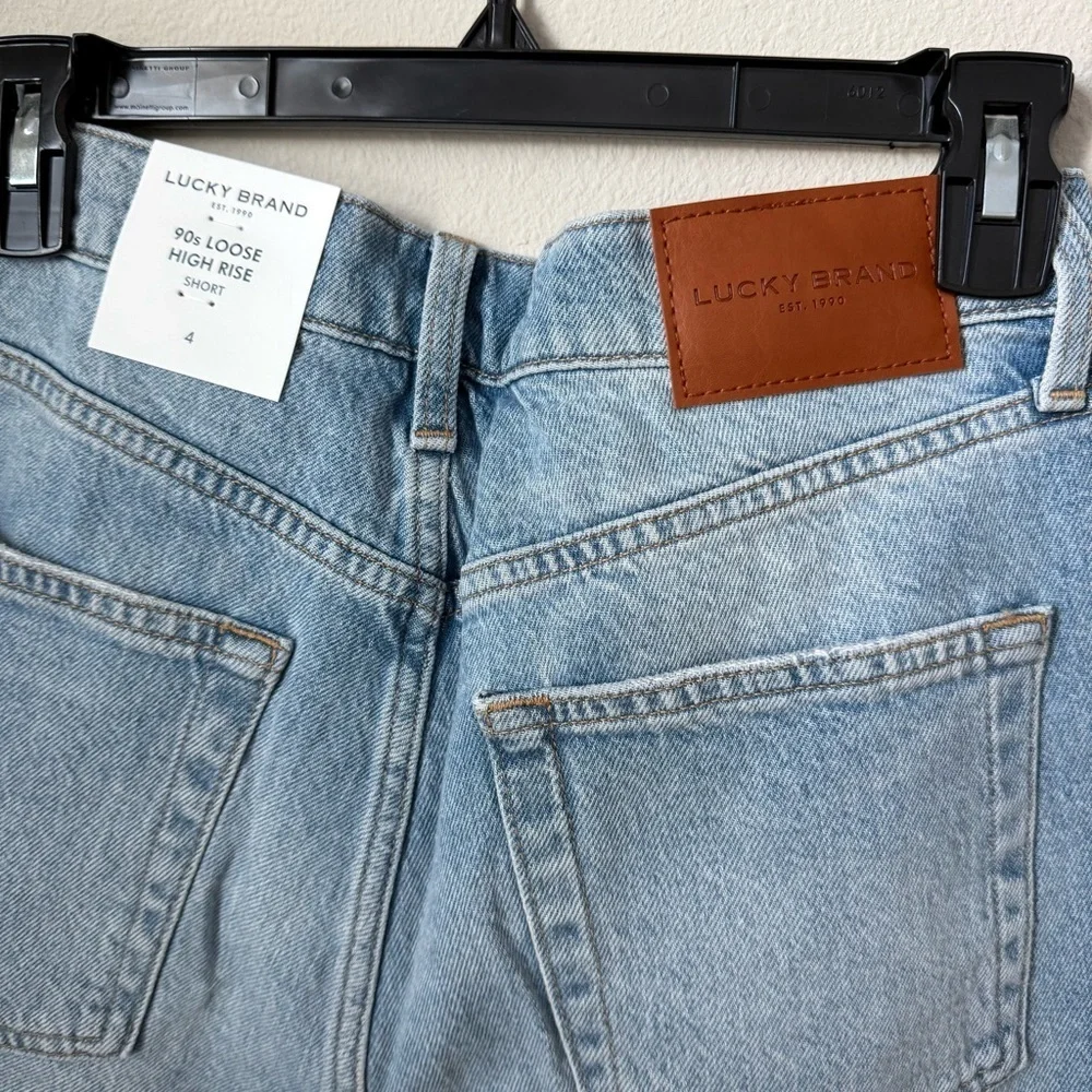 Lucky Brand Distressed Blue Denim Shorts 90s Loose High Rise - Picture 6 of 6